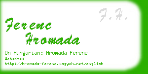 ferenc hromada business card